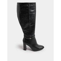Yours Extra Wide Fit Heeled Knee High Boot - Black