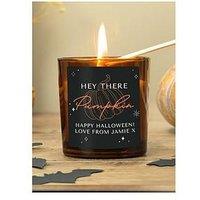 The Personalised Memento Company Personalised Pumpkin Amber Glass Candle