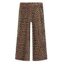 Name It Girls Leopard Print Wide Leg Trousers - Black