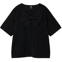 Name It Girls Large Bow Oversized Tshirt - Black