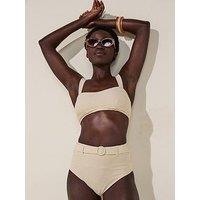 V By Very Shape Enhancing Belted High Waisted Brief - Gold