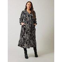 Evans Linear Print Jersey Crepe Dress