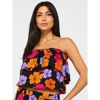 V By Very Bardot Frill Co Ord Top - Print