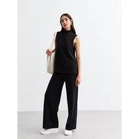 New Look Soft Touch Wide Leg Trousers - Black