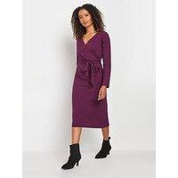 M&Co Wrap Front Dress - Purple