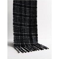 New Look Black Soft Knit Checked Scarf