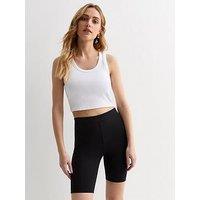 New Look Black Cotton Blend Wide Waistband Cycling Shorts