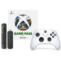 Xbox Game Pass Ultimate - 1-Month Membership + Wireless Controller Robot White + Amazon Fire Tv Stick 4K (2Nd Gen)