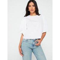 Vero Moda Ditte Balloon Sleeve Woven Top - White