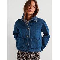 Only Denim Long Sleeve Pocket Jacket - Blue