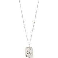 Pilgrim Leo Zodiac Sign Necklace, Silver-Plated