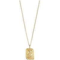Pilgrim Pisces Zodiac Sign Necklace, Gold-Plated