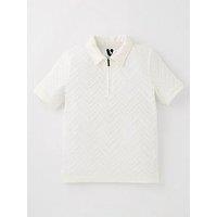 V By Very Boys Jaquard Short Sleeve Polo - Multi