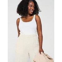 V By Very Curve Trim Detail Longline Vest - White
