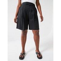 V By Very Curve Longline Culotte Shorts - Black