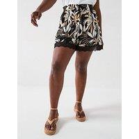 V By Very Curve Lace Trim Jersey Short