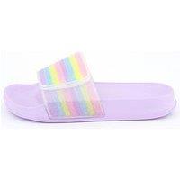 Everyday Girls Rainbow Pool Slider - Purple