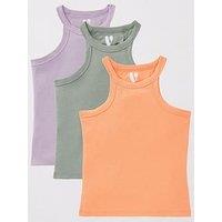 V By Very Girls 3 Pack Racer Vests - Multi