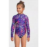 V By Very Girls Animal Print Sunsafe Swimsuit - Multi