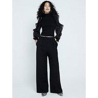 River Island Fantasy Sleeve Top - Black