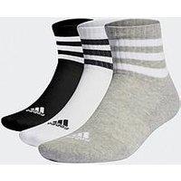 Adidas Sportswear 3-Stripes Cushioned Sportswear Mid-Cut Socks 3 Pairs - Multi