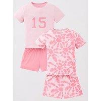 V By Very Girls 2 Pack Tie Dye Short Pyjama Set - Multi