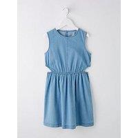 V By Very Girls Denim Cut Out Dress - Blue