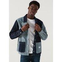 Hugo Eberse Contrast Denim Patch Pocket Overshirt - Navy