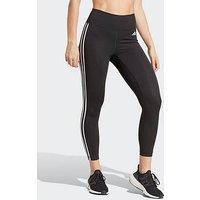 Adidas Train Essentials 3-Stripes High-Waisted 7/8 Leggings - Black
