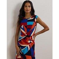 Lauren By Ralph Lauren Tessanne Short Sleeve Day Dress - Blue