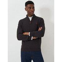 Crew Clothing Classic 1/2 Zip Knitted Jumper - Grey