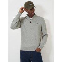 Crew Clothing Classic 1/2 Zip Knitted Jumper - Grey