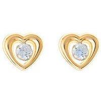 The Love Collection Pierced Heart Cz Stud Earrings