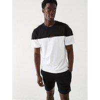 Hugo Amsterdam Lightweight Contrast Blocking Loungewear T-Shirt - Black/White