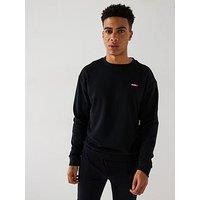 Hugo Alexandria Heart Left Chest Logo Crew Loungewear Sweat - Black