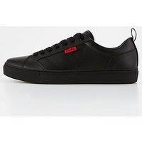 Hugo Morrie Leather Tennis Trainers - Black