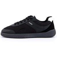 Hugo Riven Canvas And Leather Tennis Trainers - Black