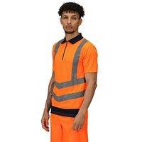 Regatta Professional Workwear Hivis Pro Polo T-Shirt -Orange/Navy