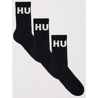 Hugo 3 Pack Qs Iconic Logo Crew Socks - Black