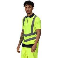 Regatta Professional Workwear Hivis Pro Polo T-Shirt -Yellow/Navy