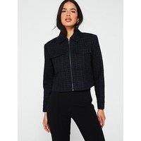 Only Boucle Shirt Jacket - Navy