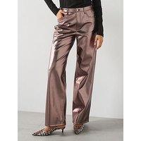 Vero Moda Metallic Trousers - Rose Gold