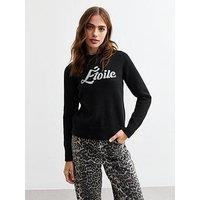 New Look Knit Etoile Jumper - Black