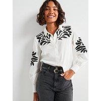 Jdy Embroidered Shirt - White