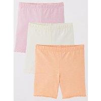 Mini V By Very Girls 3 Pack Crochet Trim Cycling Shorts - Multi