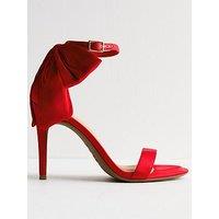 New Look Satin Bow Stiletto Heel Sandals - Red
