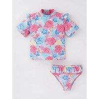 Mini V By Very Girls Hibiscus Sunsafe Swim Set - Multi