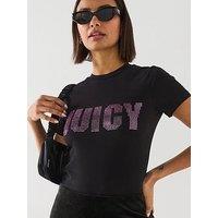 Juicy Couture Impact Juicy Logo Cotton Women's Black T-Shirt