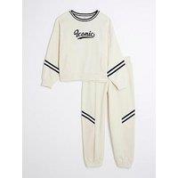 River Island Girls Iconic Sweatshirt Set - Cream