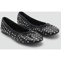 Mango Ballerina Shoes With Studded Bow - Black